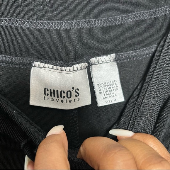 Chico's Travelers Women Pants Small Black High Rise Wide Leg Lagenlook Pull On - Picture 6 of 6